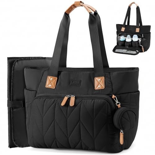 Lekesky Puffy Diaper Bag (Black)