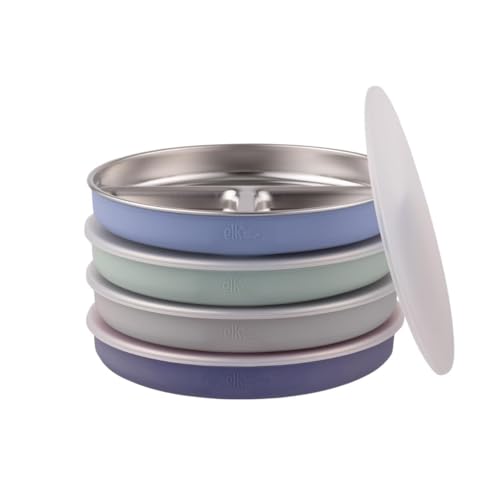 Elk & Friends Stainless Steel Plates (4-Pack)