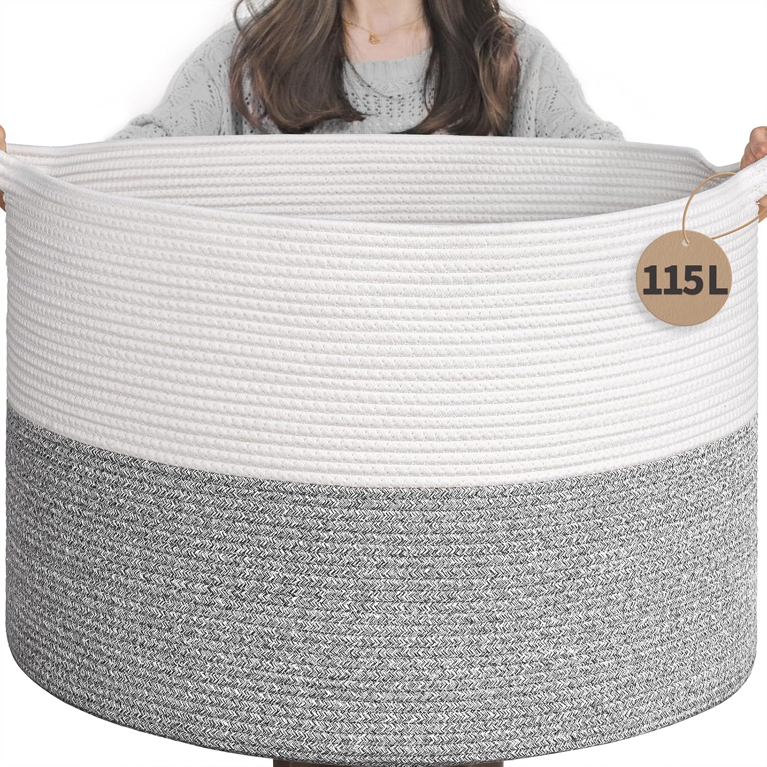 INDRESSME 115L Extra Large Blanket Basket
