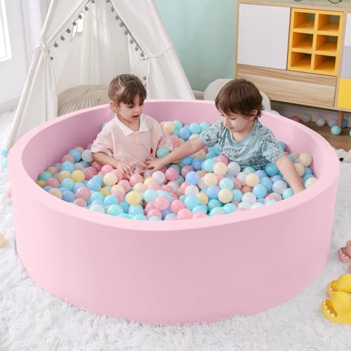 SHJADE 47.2"x13.8" Foam Ball Pit (Pink)