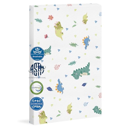 Pack and Play Mattress 38"x26" Crib Mattress for Baby and Toddler - Pack N Play High Density Support Foam Portable Washable Breathable Waterproof Cover
