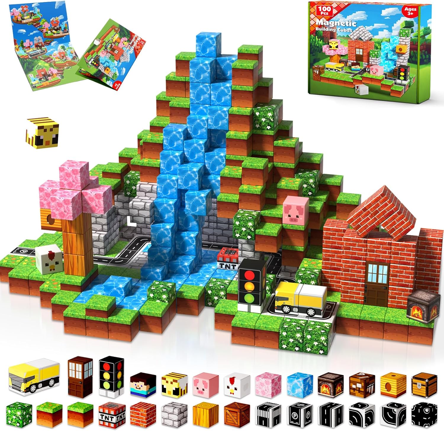 100 PCS 0.8in Magnetic Blocks