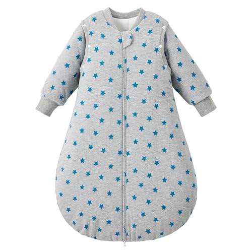 Duomiaomiao 3.5 TOG Baby Sleep Sack 100% Cotton Winter Long Sleeve Baby Wearable Blanket, Super Warm Quilted Comfy Toddler Sleeping Sack