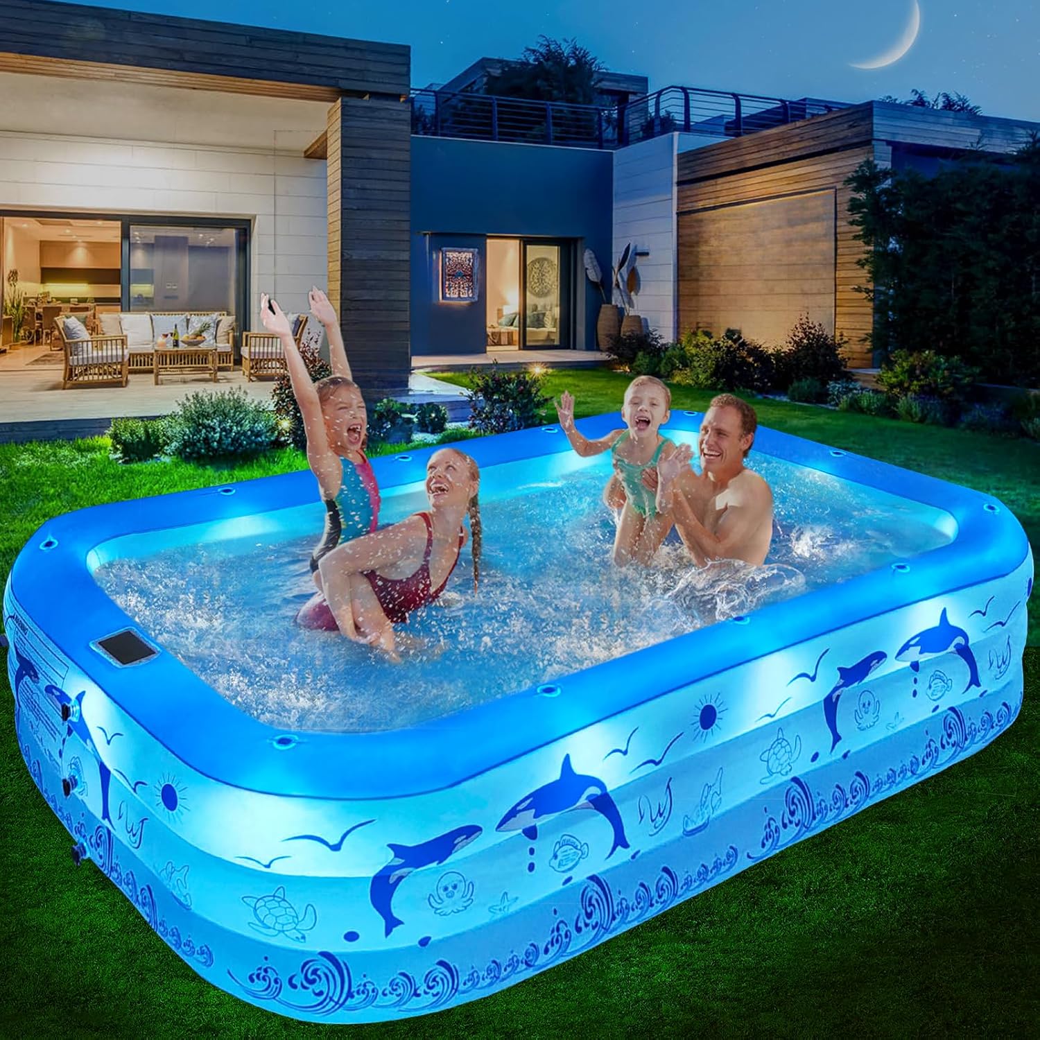 2025 Upgrade Inflatable Pools with Lights