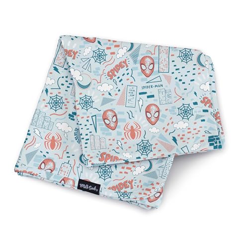 Milk Snob Marvel Infant Boy/Girl Swaddle Blanket, Soft Receiving, Security and Play, Toddler Infant Newborn Bedding, Baby Shower, Baby Registry Gift (Spider-Man Sketch Book) 34 * 34 inches