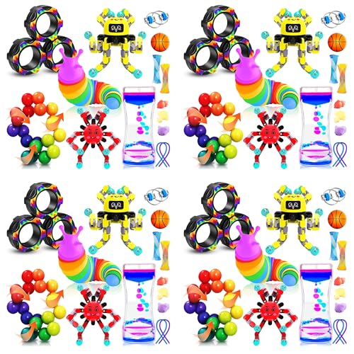 60 Pack Sensory Fidget Toys for Kids Classroom, Autism Sensory Product Calm Down Fidgets for Kids Age 5-7, 8-12, ADHD Stress Relief Travel Toys Christmas Stocking Stuffers for Kid Teens