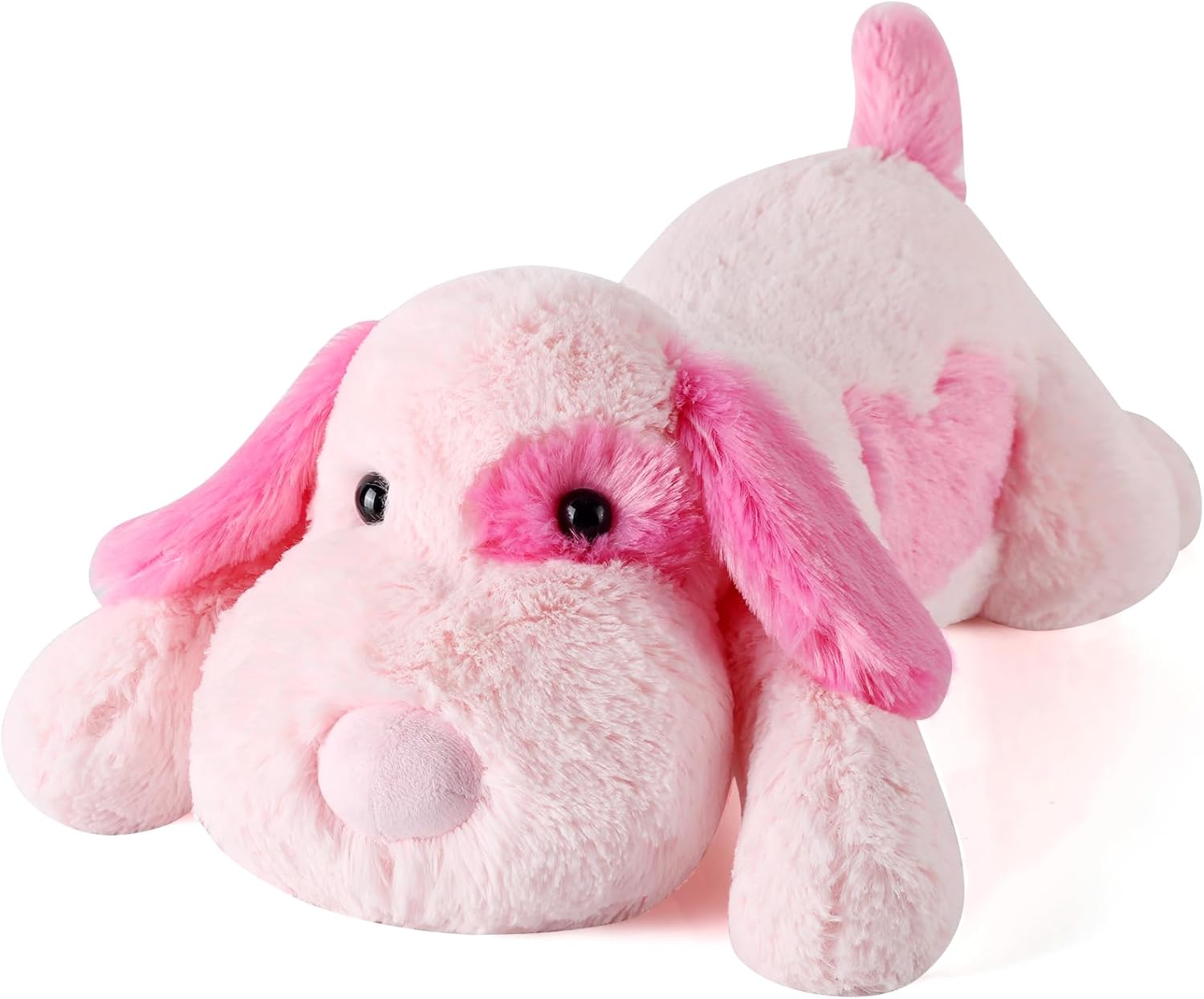 meowtastic Pink Dog Weighted Stuffed Animals - 22 Inch 4.5 Pounds Weighted Plush Dog Stuffed Animals - Big Stuffed Dog Plush Pillow - Cute Plush Toys Gifts for Kids & Adults (22" 4.5 lbs)