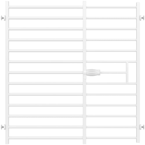 Malier Quick and Easy Setup & Removal Metal Baby Gate for Babies and Pets, 36'' Tall Pressure Mounted Dog Gate for Stairs, 29.5"- 45" Wide Safety Expandable Indoor Dog Gates for Doorway (White, 36''H)