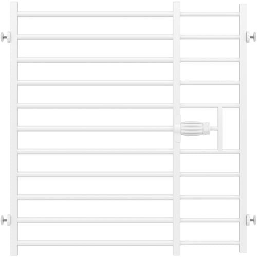 Malier Quick and Easy Setup & Removal Metal Baby Gate for Babies and Pets, 30'' Tall Pressure Mounted Dog Gate for Stairs, 29.5"- 45" Wide Safety Expandable Indoor Dog Gates for Doorway (White, 30''H)