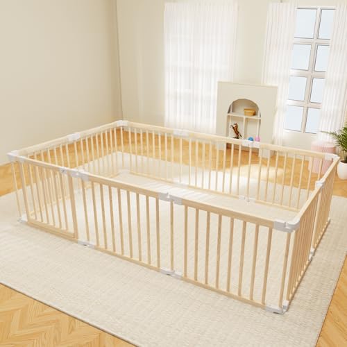 HUTOCADA Foldable Wooden Playpen