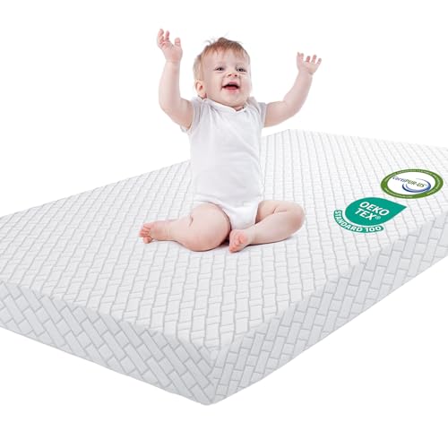 Pack and Play Mattress,38 x 26 High Resilience Dual Sided Memory Foam Pack N Play Mattress Pad,Portable Breathable Mattress for Pack N Play with Removable Cover Non-Slip Bottom