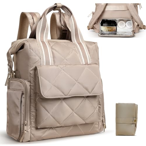 Omanmoli Quilted Diaper Bag (Khaki)