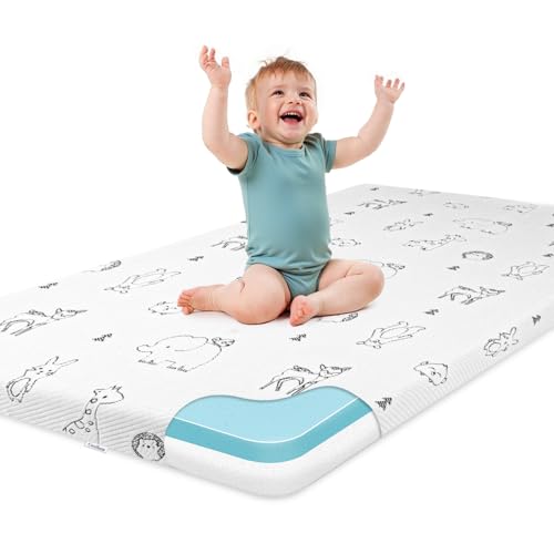 Pack and Play Mattress, 38x26 Pack N Play Mattresses Pad with Removable Ultra-Soft Cover, Portable Soft & Firm Memory Foam Baby Playpen Mattress for Pack n Play