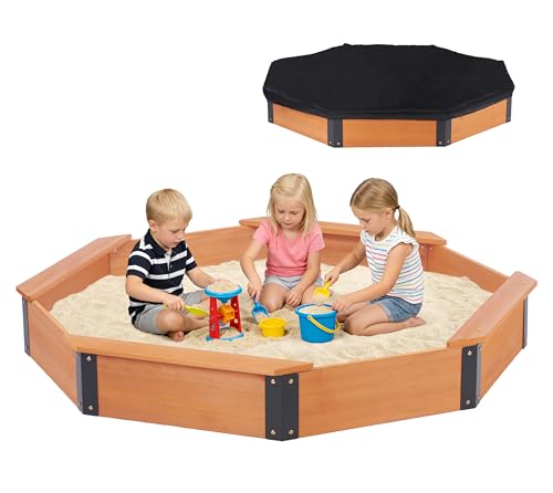 64''x56''x8.5'' Wooden Octagon Sandbox (MEDERRA)