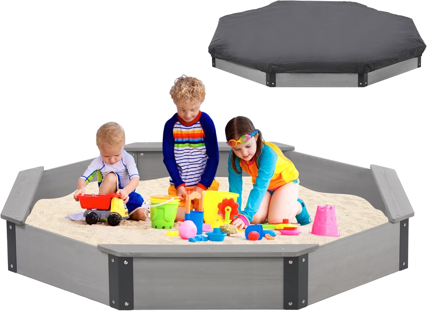 64"x56"x8.5" Octagon Sandbox (Soliwood)