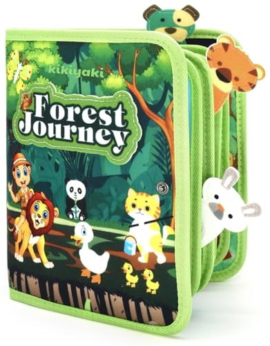 Busy Book for Toddlers 1-3, Montessori Toys Busy Board for 1 Year Old, Forest Story, Sensory, Early Learning, Baby Boys Girls Birthday Gifts, Quiet Activity Books Airplane Car Travel Toy