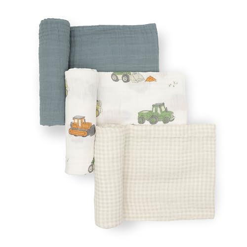 Little Unicorn Muslin 3-Pack (Work Trucks)