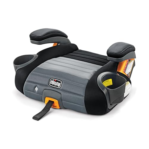 Chicco GoFit ClearTex Plus Backless Booster Car Seat, Latch Attachment, Quick-Release Latch Removal, Portable Car Booster Seat for Children at Least 4 Years Old and 40-110 lbs | Obsidian/Black